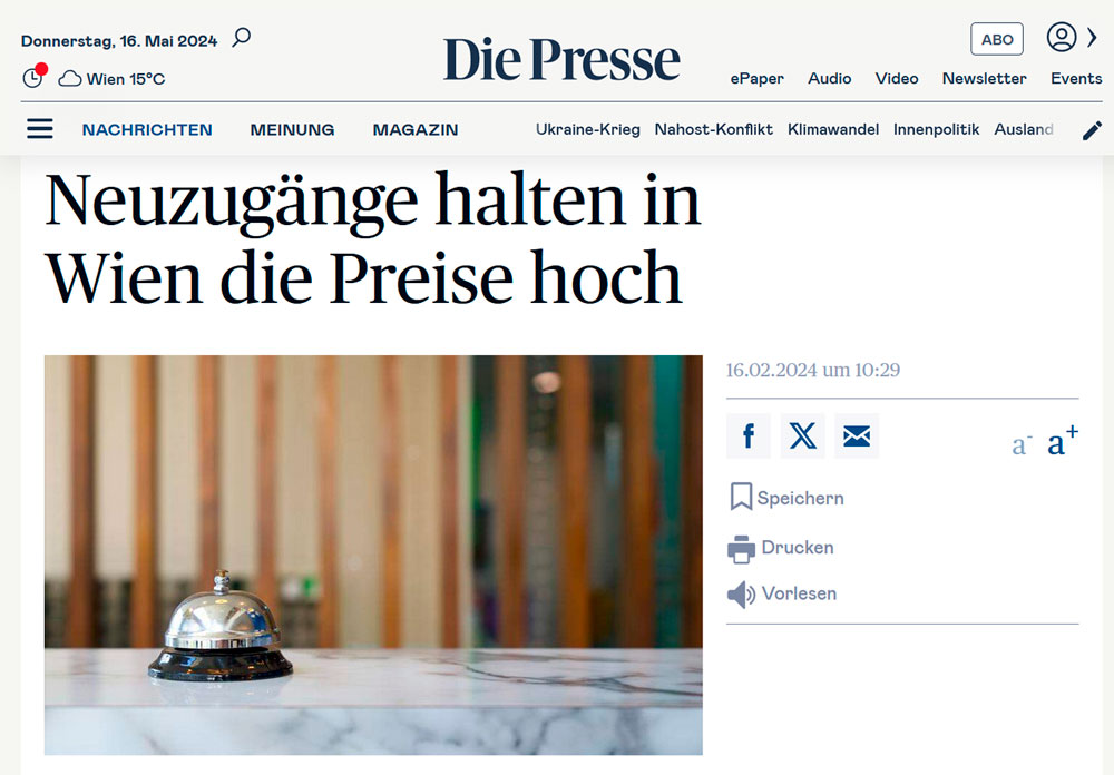 Neuzugänge halten in Wien die Preise hoch