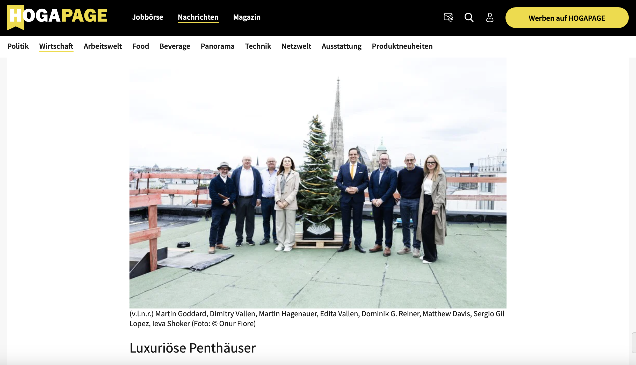 Mandarin Oriental Hotel & Residences in Wien feiert Richtfest